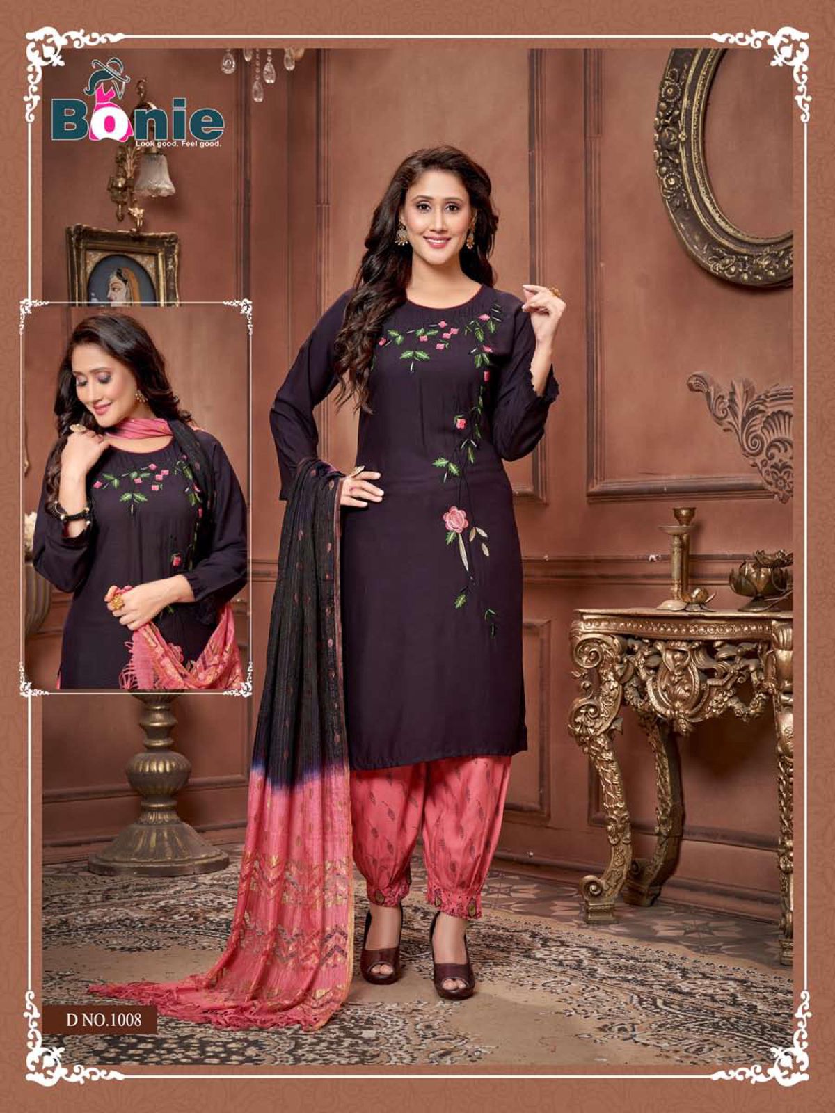 Bonie Mitali Fancy Wear Rayon Embroidery Heavy Ready Made Collection